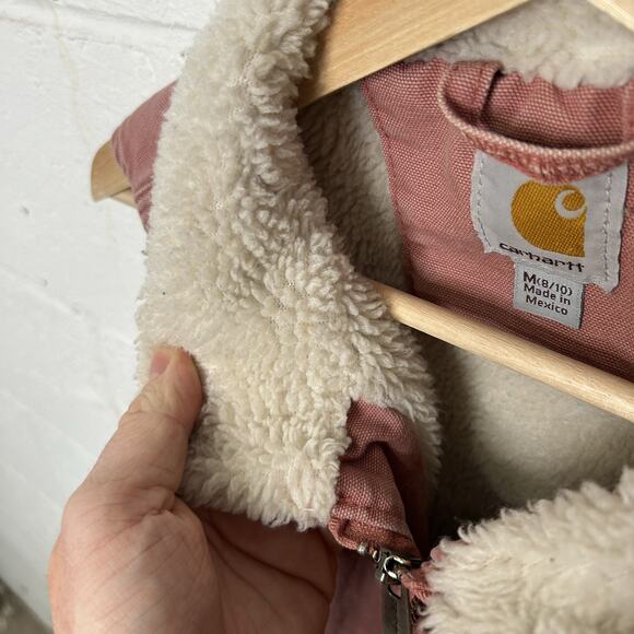 Y2K Carhartt Wildwood Sherpa-Lined Vest “Pink Rose” 102253 - Picture 8 of 9